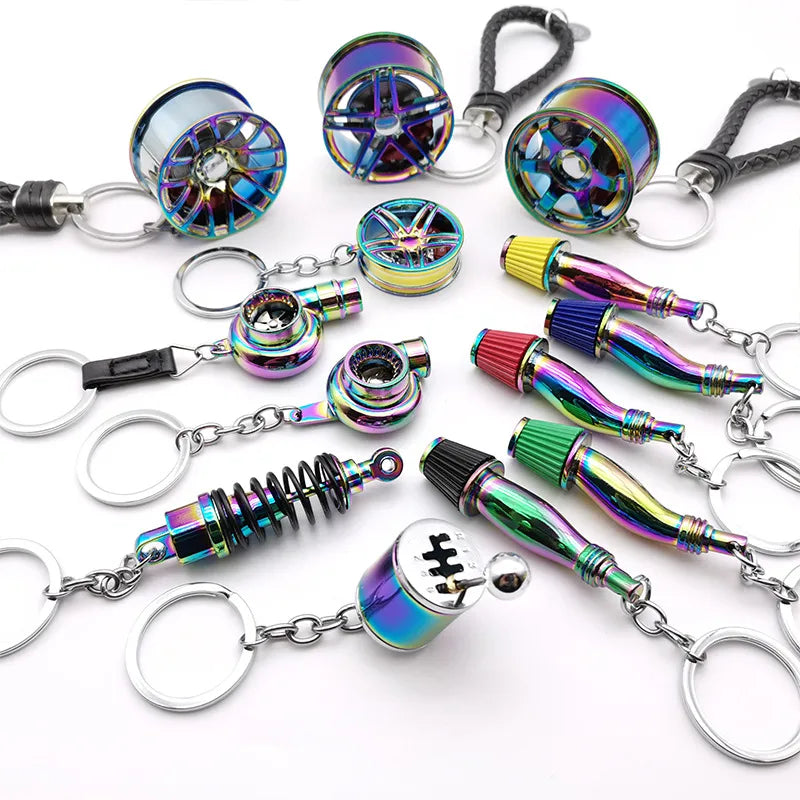 simple style brake disc turbine air filter zinc alloy unisex keychain