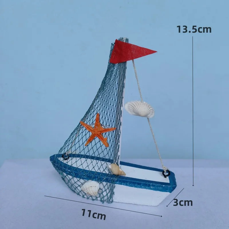 Marine Style Ship Wood Ornaments Artificial Decorations