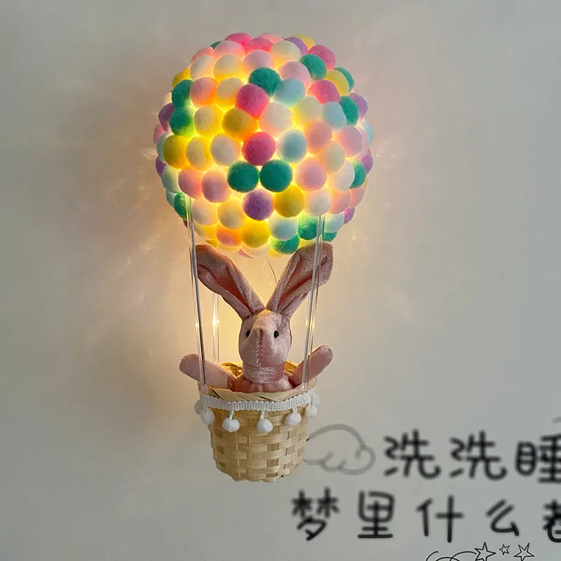 Handmade diy Hot Air Balloon Hanging Ornaments Nightlight Material Bag Creative Birthday Gift for Girls Children's Day Graduation Gift