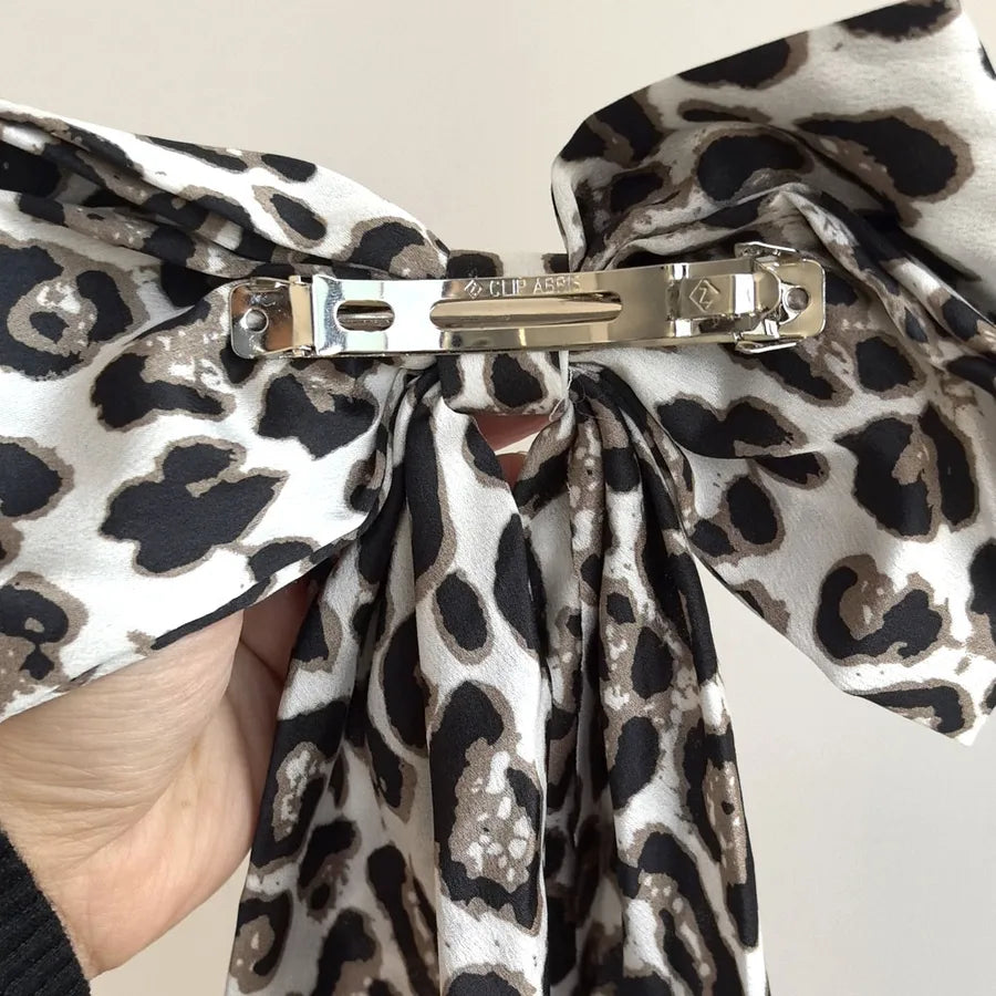 Retro Romantic Women's Bow Knot Leopard Cloth Hair Clip