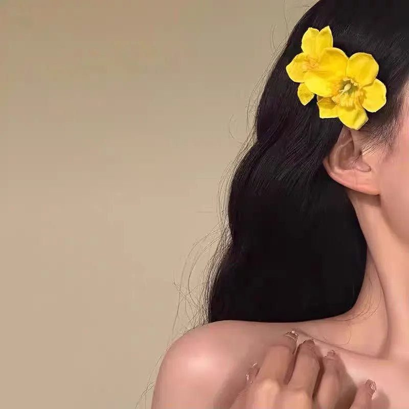 Super Fairy Artificial Flower Butterfly Flower Tassel Grip Female Sweet Style Unique and Exquisite Barrettes Ins All-Match Hair Accessories Fashion