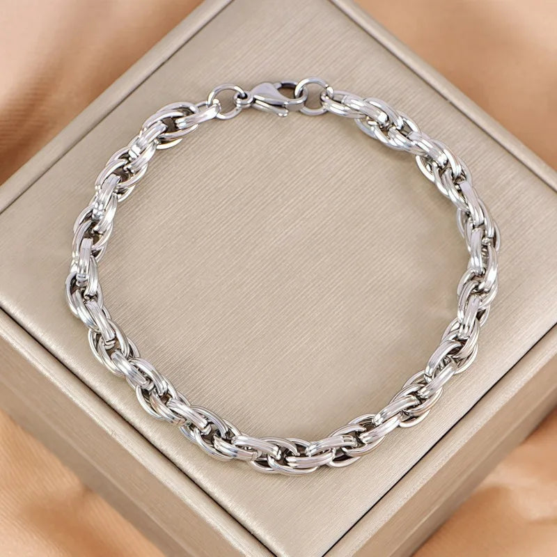 Simple Style Classic Style Geometric 304 Stainless Steel Bracelets In Bulk