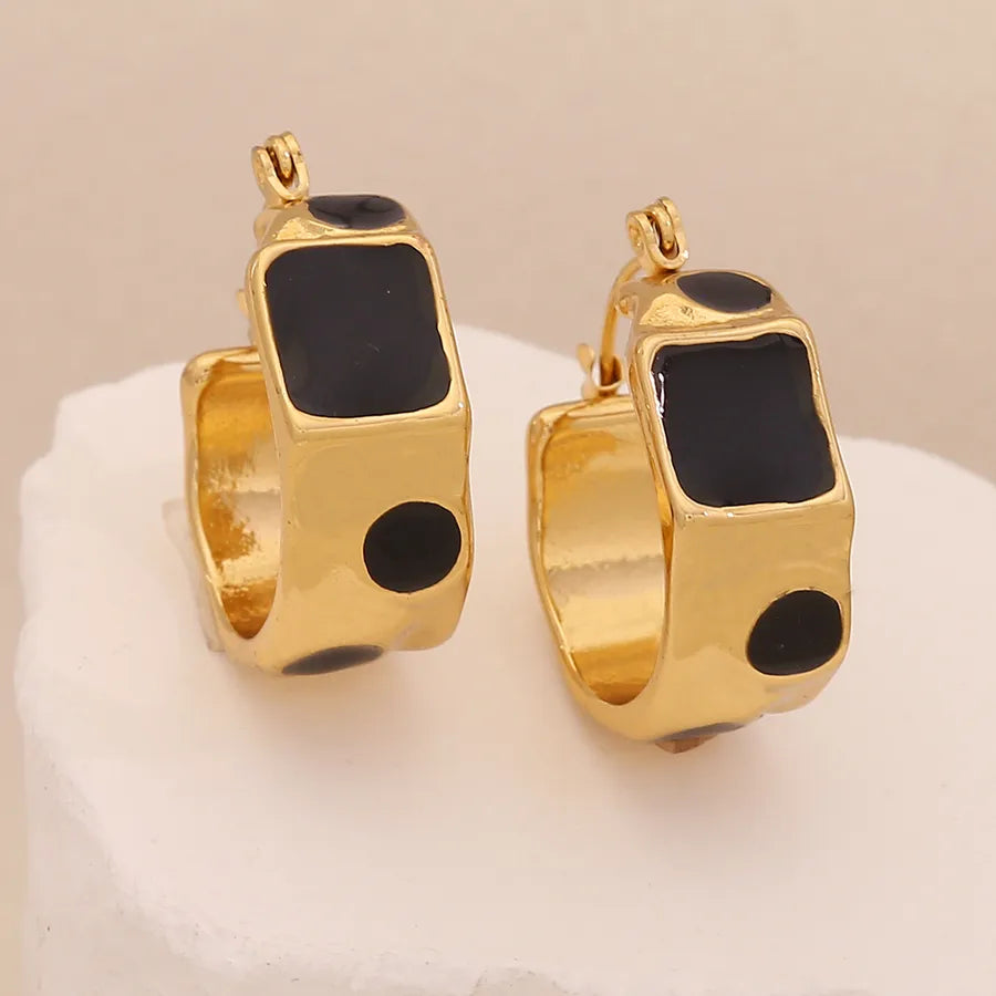 1 Piece Elegant Glam Romantic Geometric Square 304 Stainless Steel Earrings