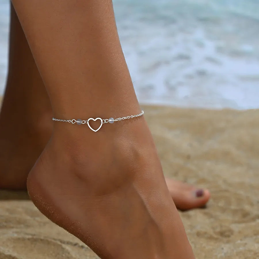 Bohemian Beach Style Distinctive Foot Decoration Simple Metal Turquoise Rice Beads Rhinestone Soft Pottery Multi-Style Foot Chain
