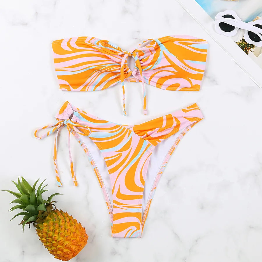 Women's Ditsy Floral 2 Pieces Set Bikinis Swimwear