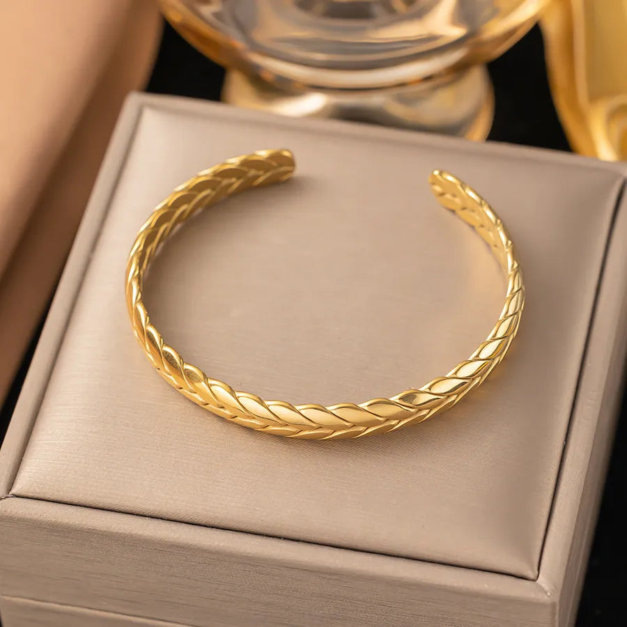 Elegant Simple Style Geometric 304 Stainless Steel Paperclip Chain cable chain Bracelets In Bulk