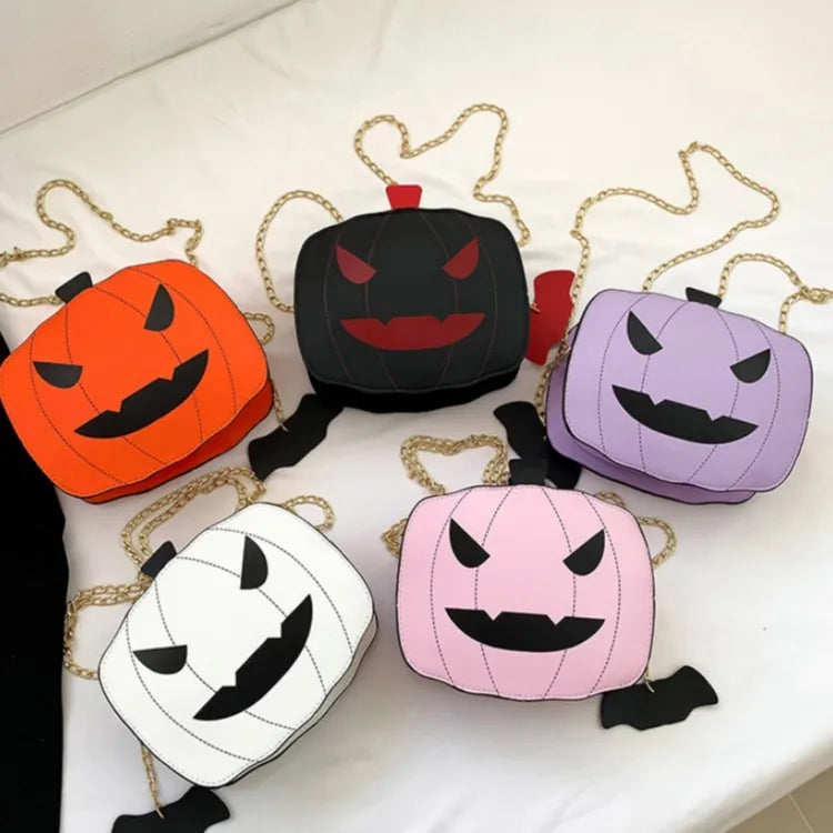 Halloween Funny Pumpkin Bag  New Fashion Color Contrast Personalized Creative Trendy One-Shoulder Women's Bag Cartoon Crossbody Bag