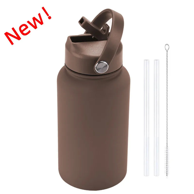 casual solid color stainless steel water bottles