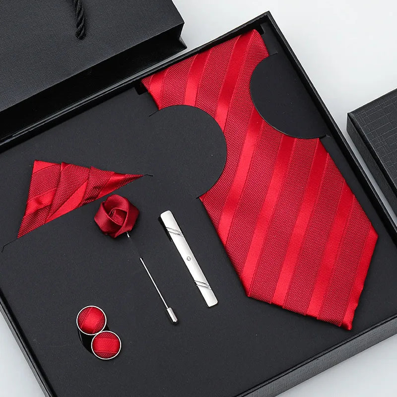 business stripe arrow solid color polyester yarn men's tie