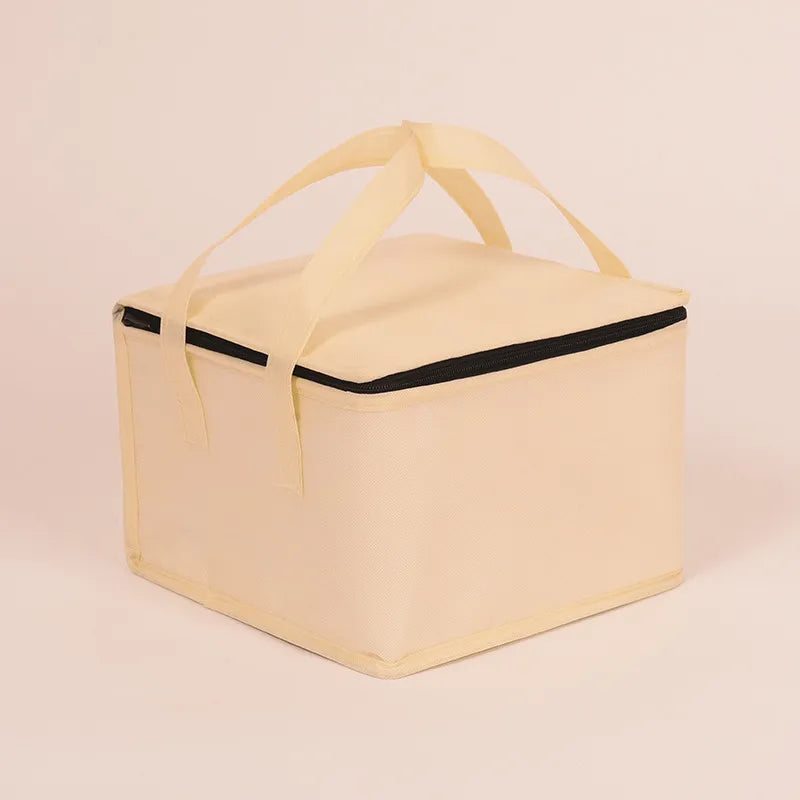 Factory Wholesale Birthday Cake Insulation Bag Portable Large Capacity Aluminum Foil Thickened Milk Tea Takeaway Non-woven Refrigerator Bag