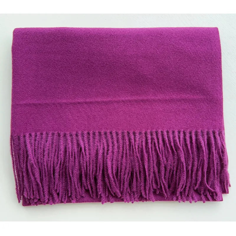women's simple style solid color imitation cashmere scarf