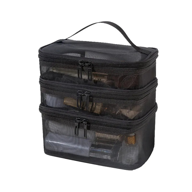 grid visual large multi-functional travel cosmetic storage bag