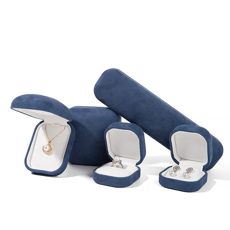 simple style solid color flannel jewelry boxes