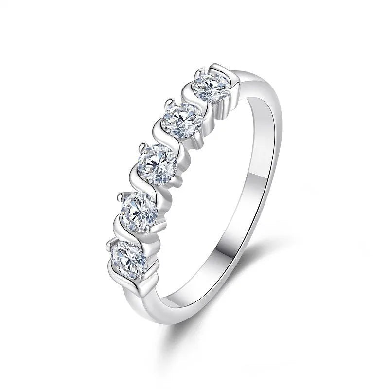 Moissanite 925 Sterling Silver Rings GRA Certificate Geometric Rings