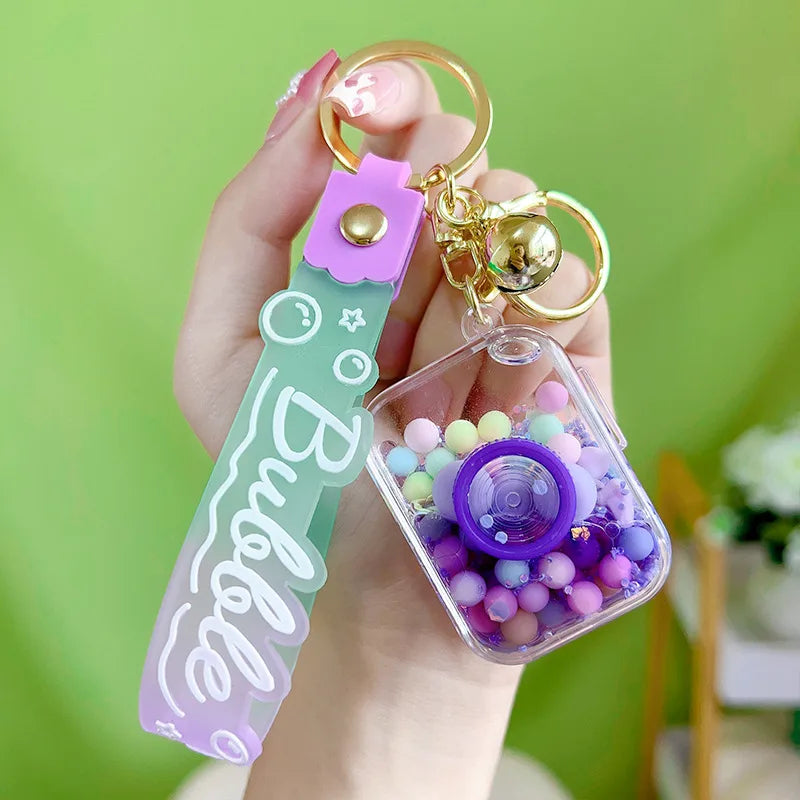 Acrylic Keychain Cute Sandflow Bottle Bag Pendant Toy Christmas Valentine Wedding Graduation Birthday Gift Keyring Decoration