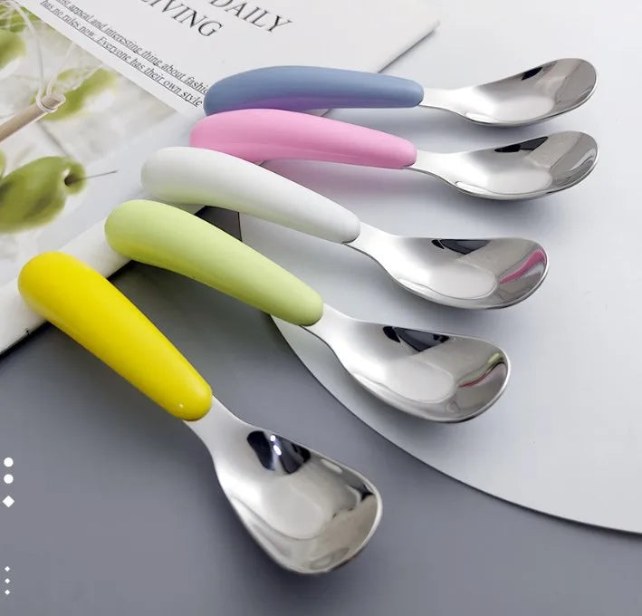casual solid color stainless steel spoon 1 set