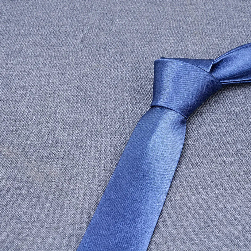formal solid color polyester satin unisex tie