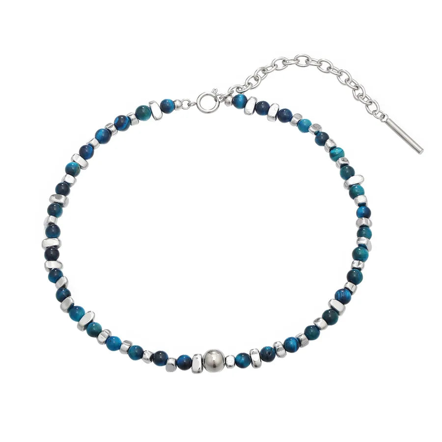 Modern Style Classic Style Geometric 304 Stainless Steel natural stone 18K Gold Plated Necklace In Bulk