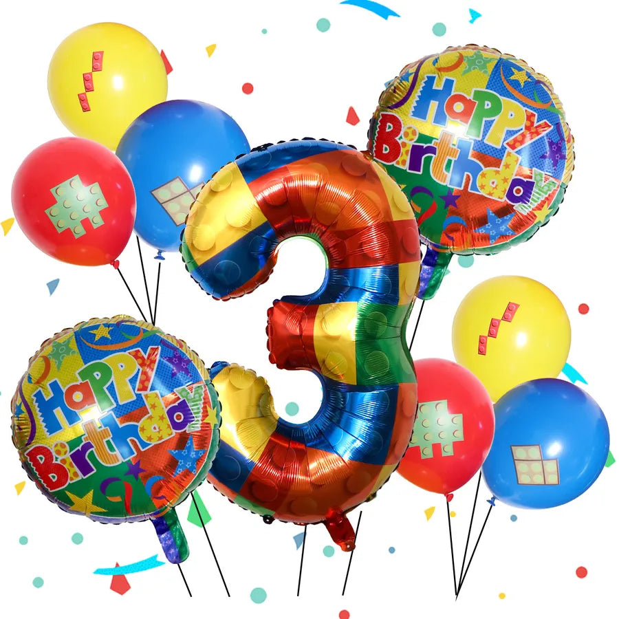 9-Piece Birthday Balloon Set Aluminium Foil