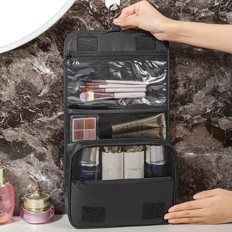 casual solid color oxford cloth toiletry bag