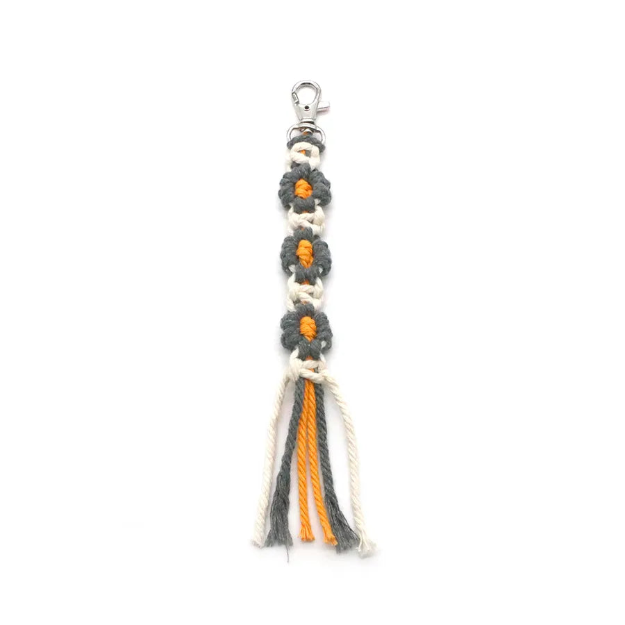 nordic style flower metal knitting bag pendant keychain 1 piece