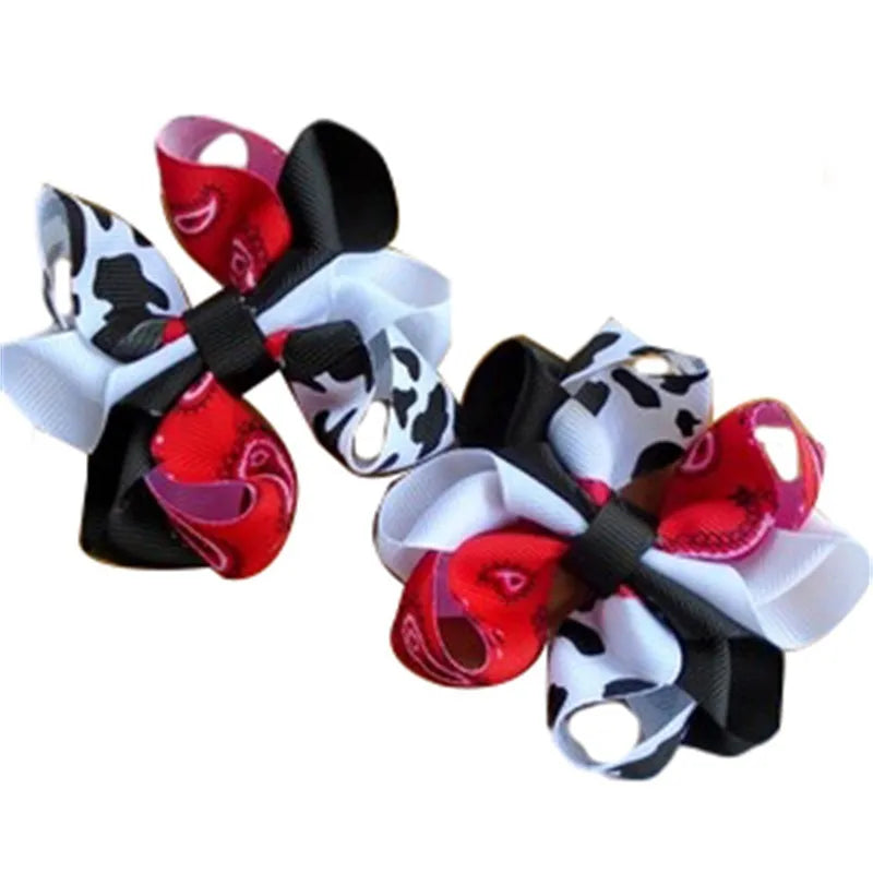 Hot Selling  Milk Bow Western Denim cowgirl   Children's Hairpin