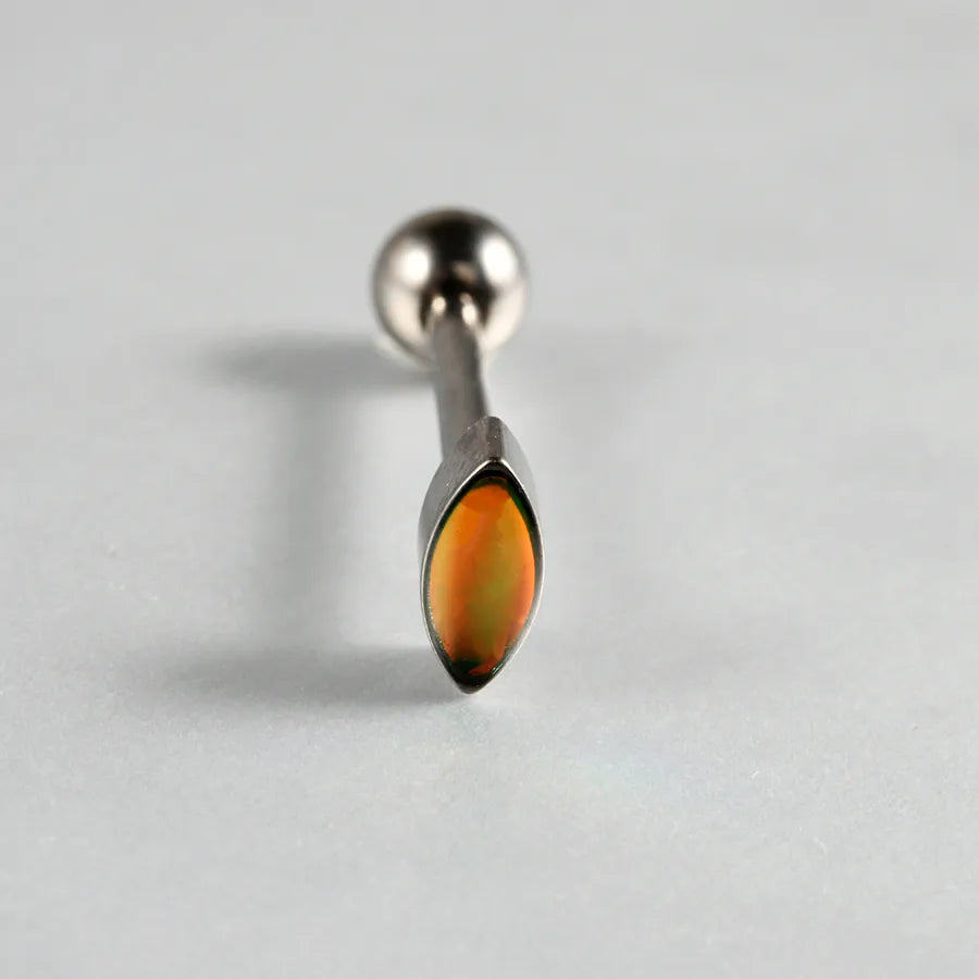 1 Piece Lip Rings Casual Elegant Vacation Coffin Horse Eye G23 Titanium Resin Opal Polishing Resin Opal Tongue Rings