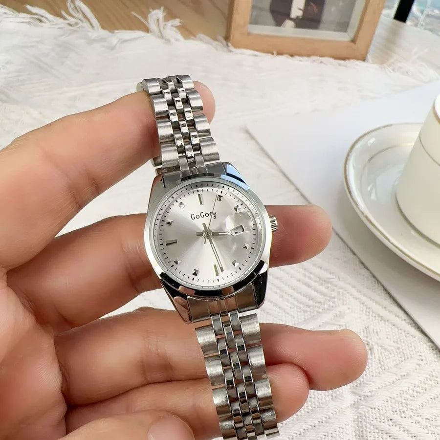 Classic Style Solid Color Double Side Snaps Quartz Watch Women's Watches