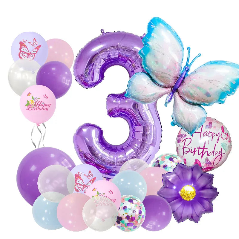 Casual Cute Letter Butterfly Aluminum Film Birthday Festival Balloons
