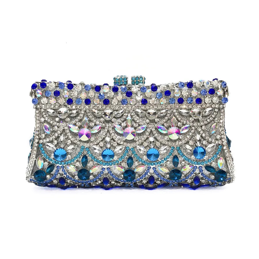 Rhinestone Metal Geometric Square Evening Bags