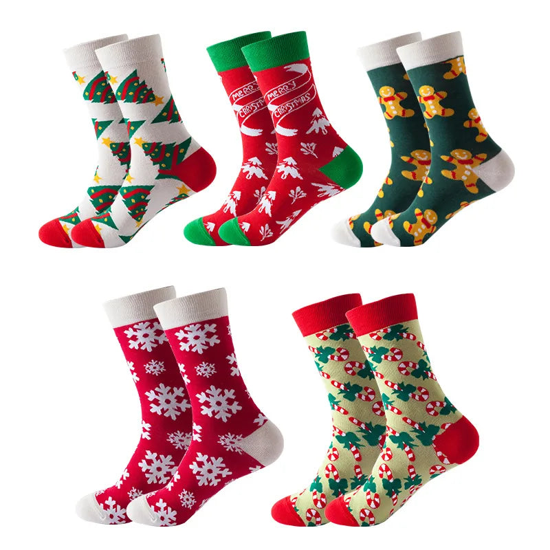 Christmas Cute Modern Style Unisex Christmas Tree Gingerbread Snowman Cotton Polyester Ankle Socks A Pair
