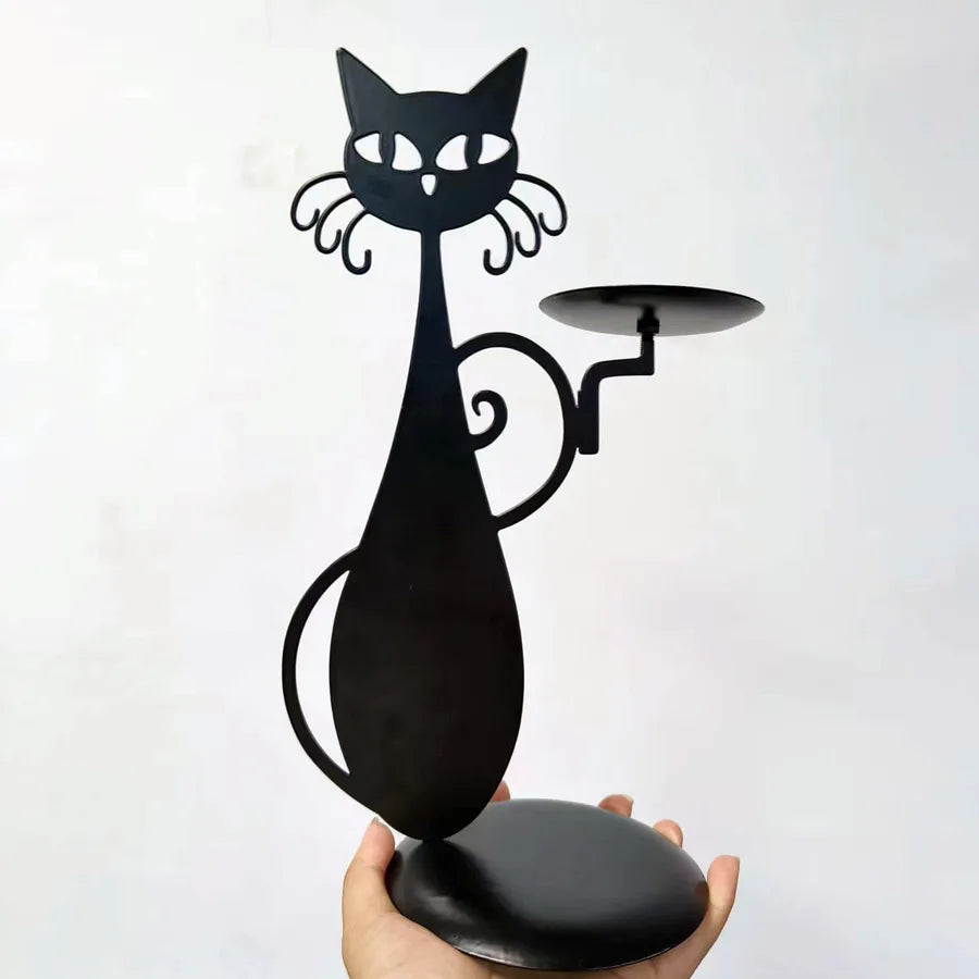 Basic Retro Cat Iron candlestick