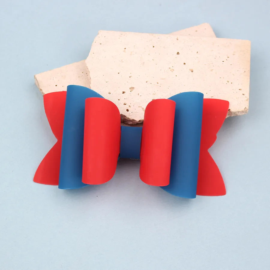 New Summer Fresh Pvc Bow Hairpin Candy Color Bow Hairpin Simple and Versatile