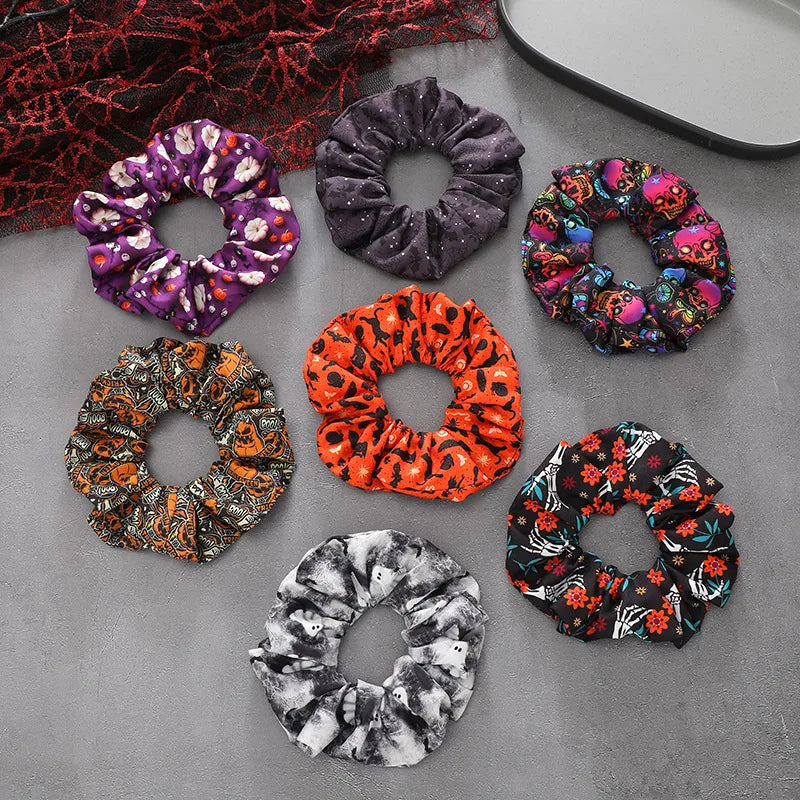 modern style skull cloth hair tie