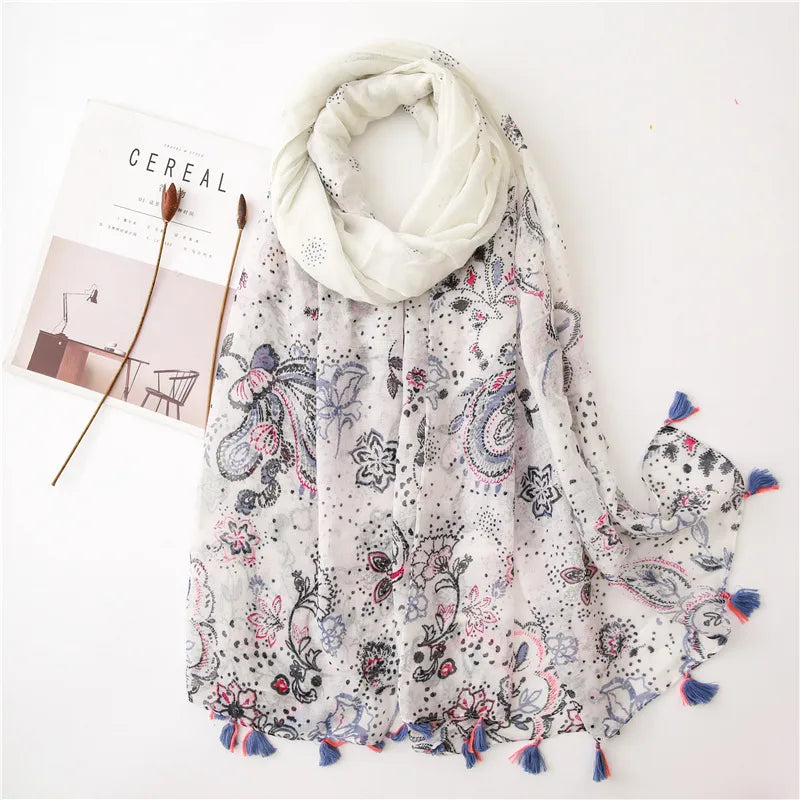 new scarf retro stitching bohemian cashew print silk scarf sunscreen yiwu wholesales