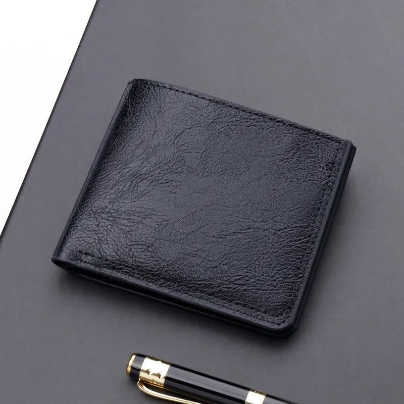 men's solid color pu leather wallets