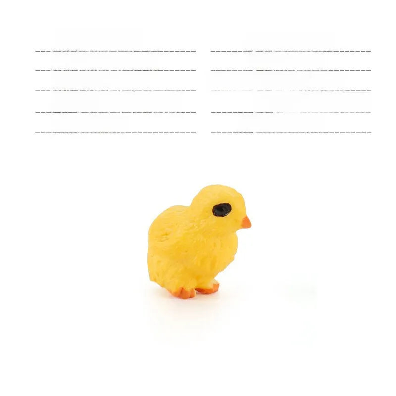 simulation mini farm poultry chicken duck goose cow gold small animal miniature model sand table ornaments wholesale