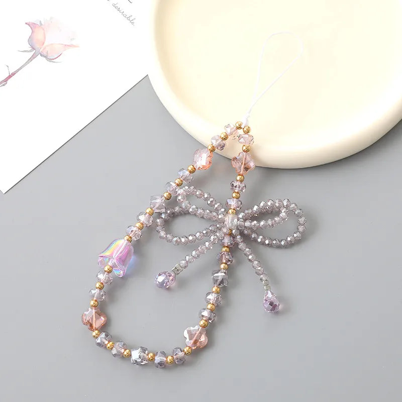 1 Piece Elegant Lady Butterfly Beaded Beaded Bag Pendant Mobile Phone Chain