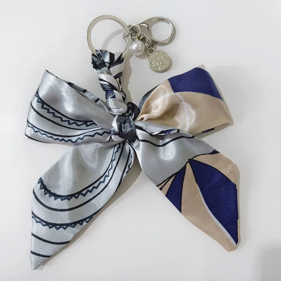 Sweet Simple Style Bow Knot Cloth Metal Unisex Bag Pendant Keychain