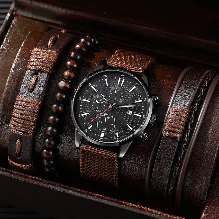 fashion solid color buckle quartz men's watches