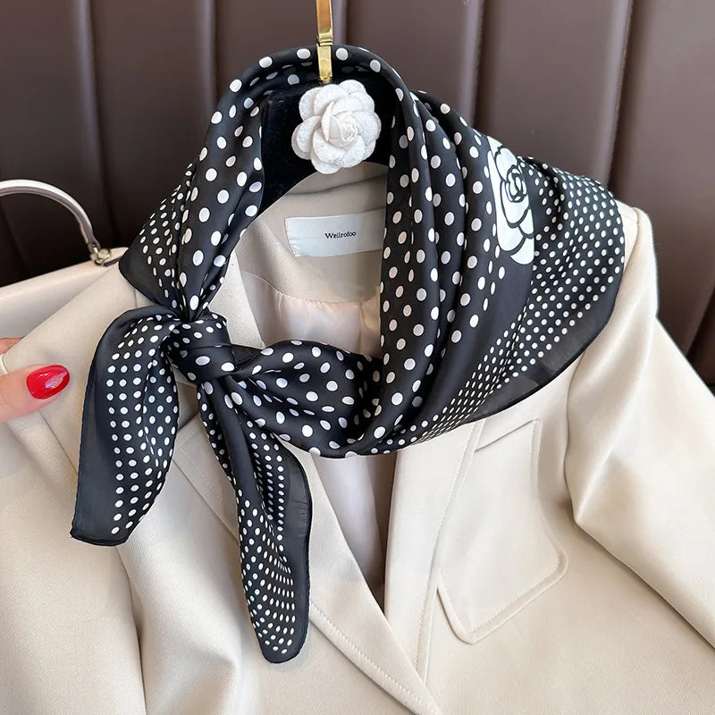 Unisex Casual Vacation Simple Style Solid Color Satin Kerchief