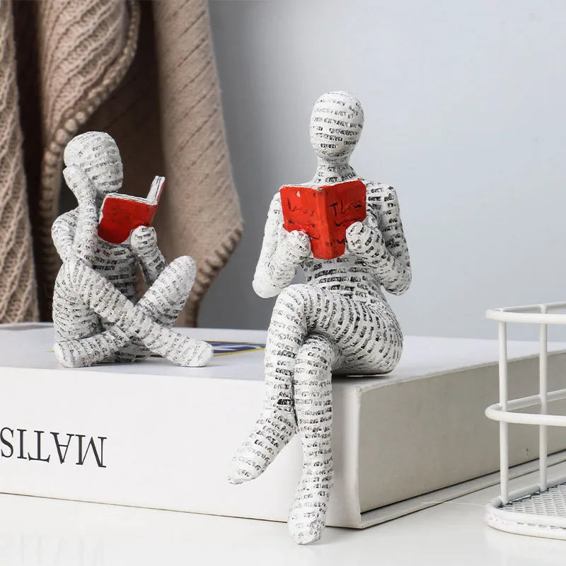 ReadingWomen creative reading woman resin crafts home desktop bookcase resin ornaments