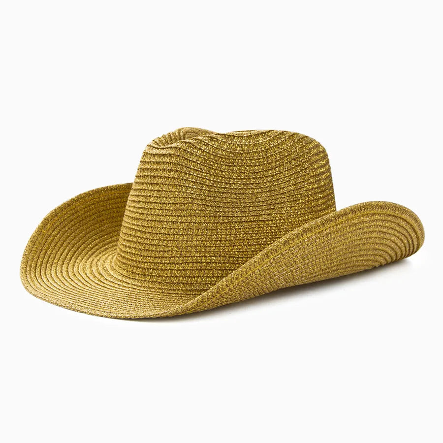 Women's Casual Modern Style Shiny Solid Color Crimping Big Eaves Straw Hat