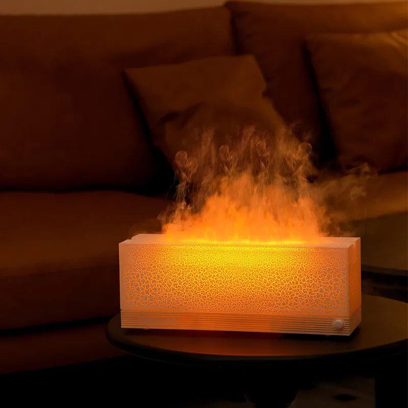 New creative crack flame aromatherapy machine household colorful humidifier household bedroom flame humidifier desktop