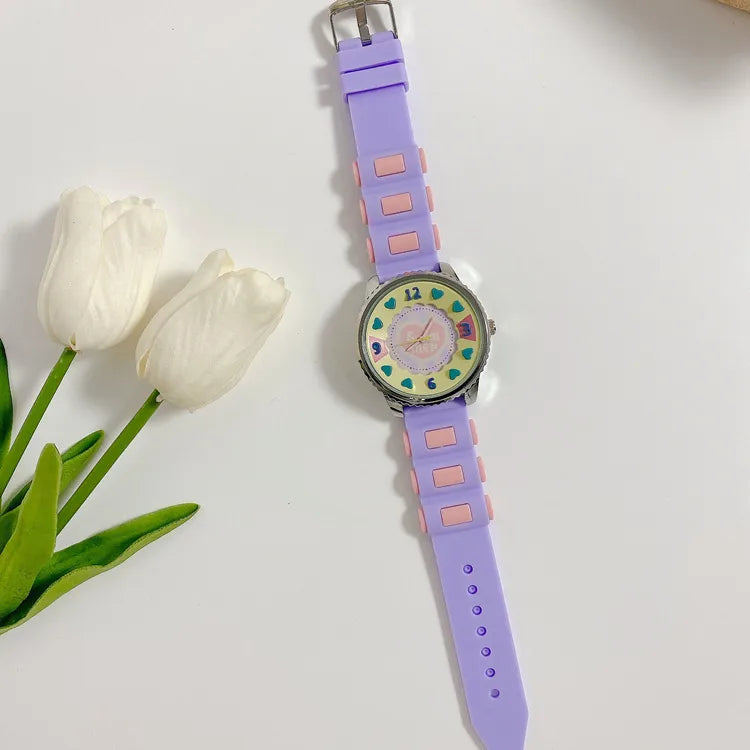 Sweet Cartoon Buckle Electronic Women's Watches