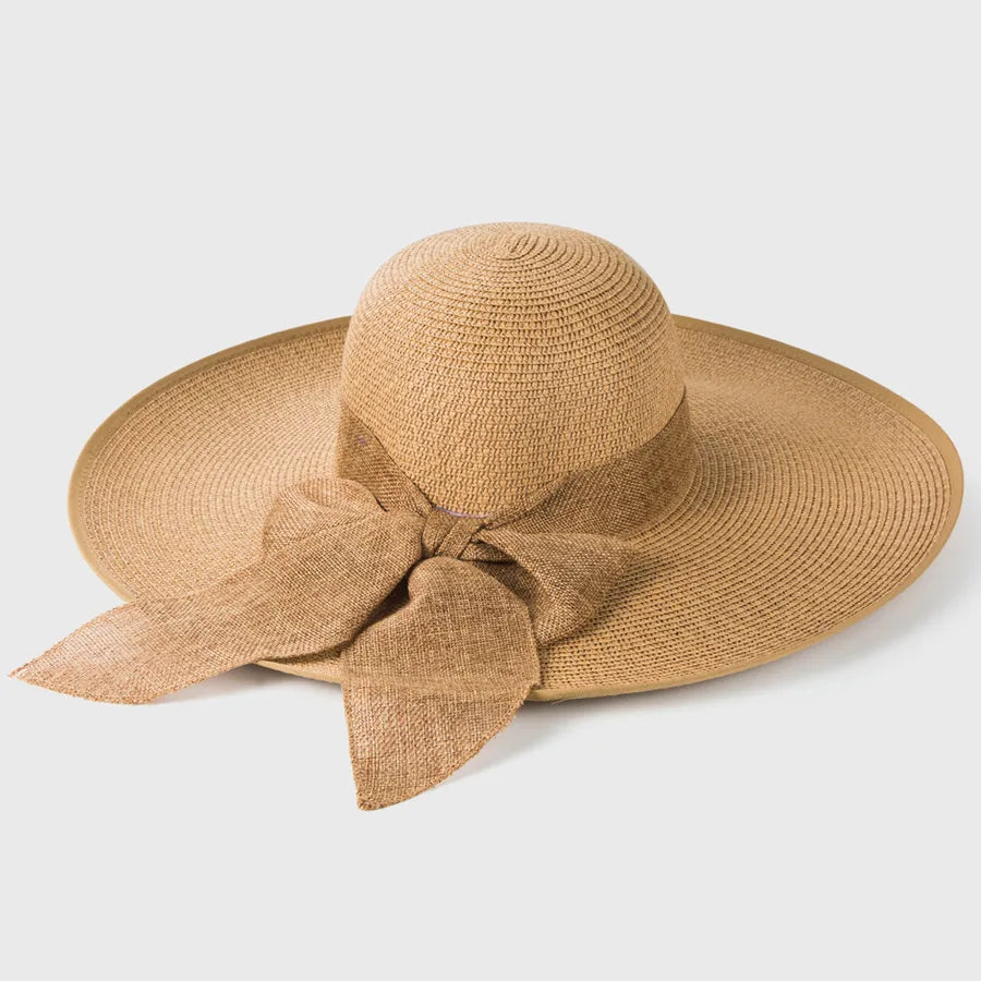 large-edge bow-knot edging straw sunscreen hat
