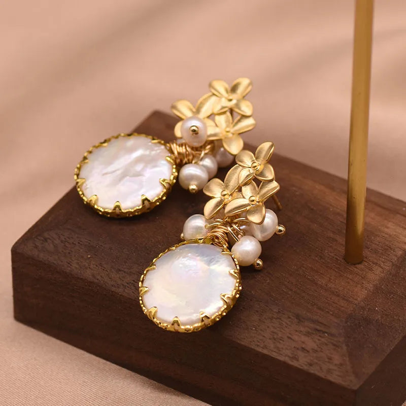 Live broadcast  natural pearl earrings high-grade earrings s925 silver needle women's design natural freshwater real pearl