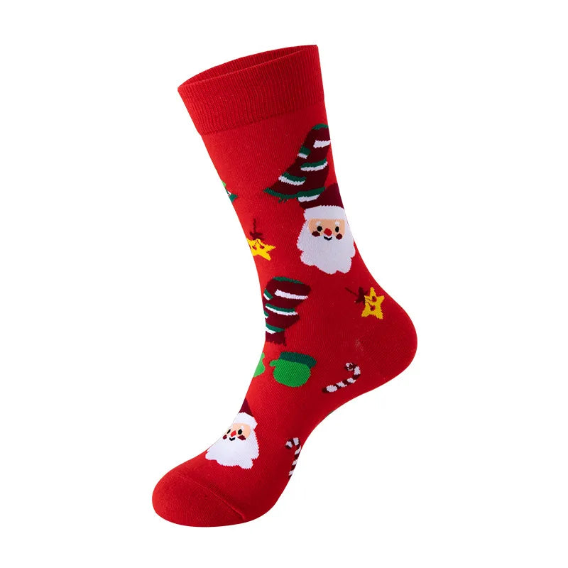 Christmas Cute Modern Style Unisex Christmas Tree Gingerbread Snowman Cotton Polyester Ankle Socks A Pair