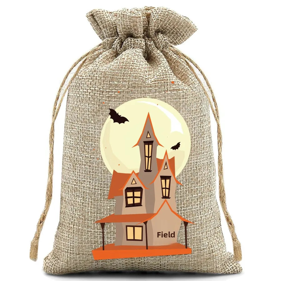Halloween Linen Bag Easter Linen Bag Children Party Candy Storage Bag Festival Celebration Supplies Party Printing Material
