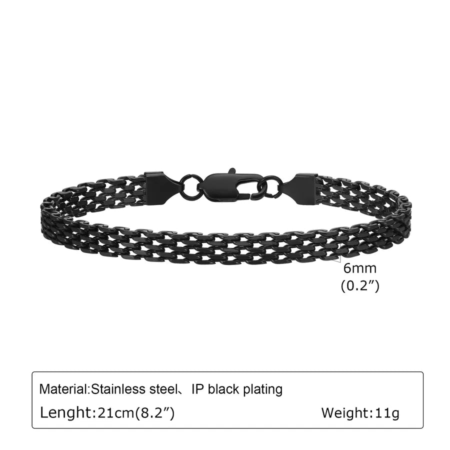 Simple Style Commute Mesh 201 Stainless Steel Plating Braid 18K Gold Plated Men's Bracelets